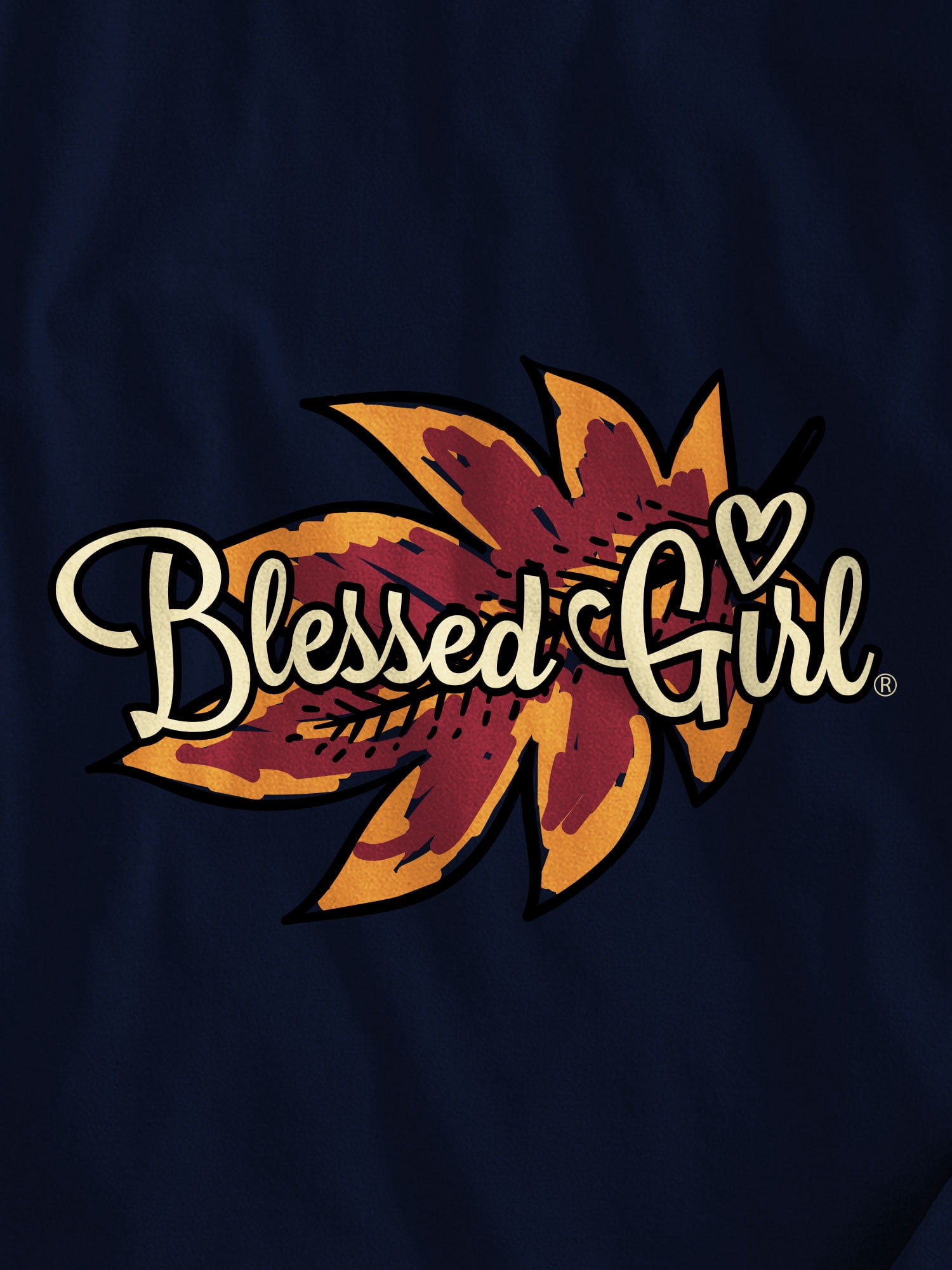 Blessed Girl Womens Long Sleeve T-Shirt Thankful Leaves -2X-Large
