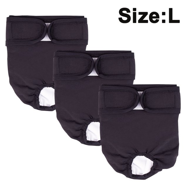 Lot de 3 Couches Lavables Réutilisables pour Chien, Pantalon Physiologique pour Chien Très Absorbant