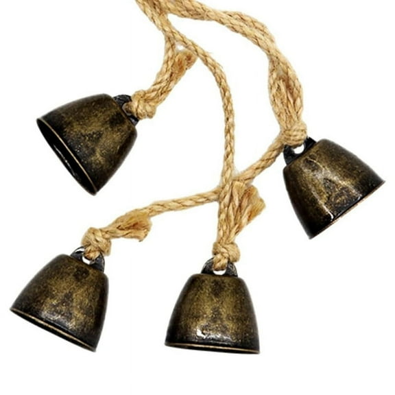 Vintage Handmade Brass Bell with Lanyard, Perfect for Door, Living Room, Garden and Wall Decoration,1 x brass bell