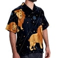 thumbnail image 2 of Leo Constellation Men's Casual Hawaiian Shirt Printed Button Down Short Sleeve Summer Beach Shirts Unisex, 2 of 6