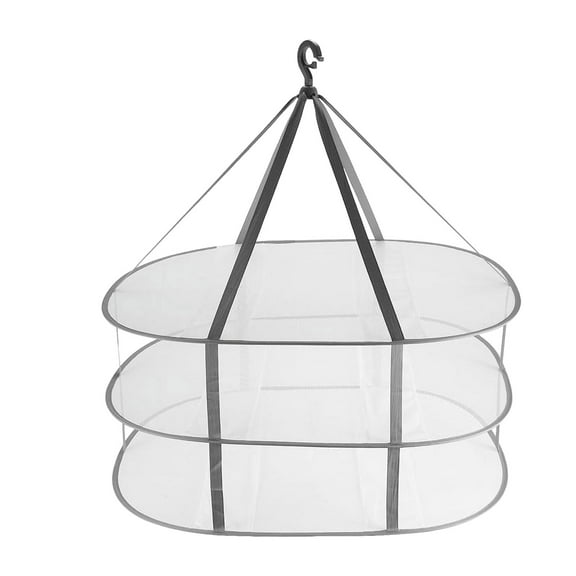 3-Tier Folding Mesh Clothes Hanging Dryer, Sweater Drying Rack, Large Laundry Drying Rack, Lay fold Flat Dry Hanger, Mesh Clothes Hanging Dryer - XL(3Tier)