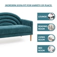 thumbnail image 2 of Loveseat Sofa for Small Spaces,49.6" Mid-Century Modern Linen Small Couch with Arched Backrest,2-Seater Upholstered Settee,600 lbs Capacity,Turquoise, 2 of 6