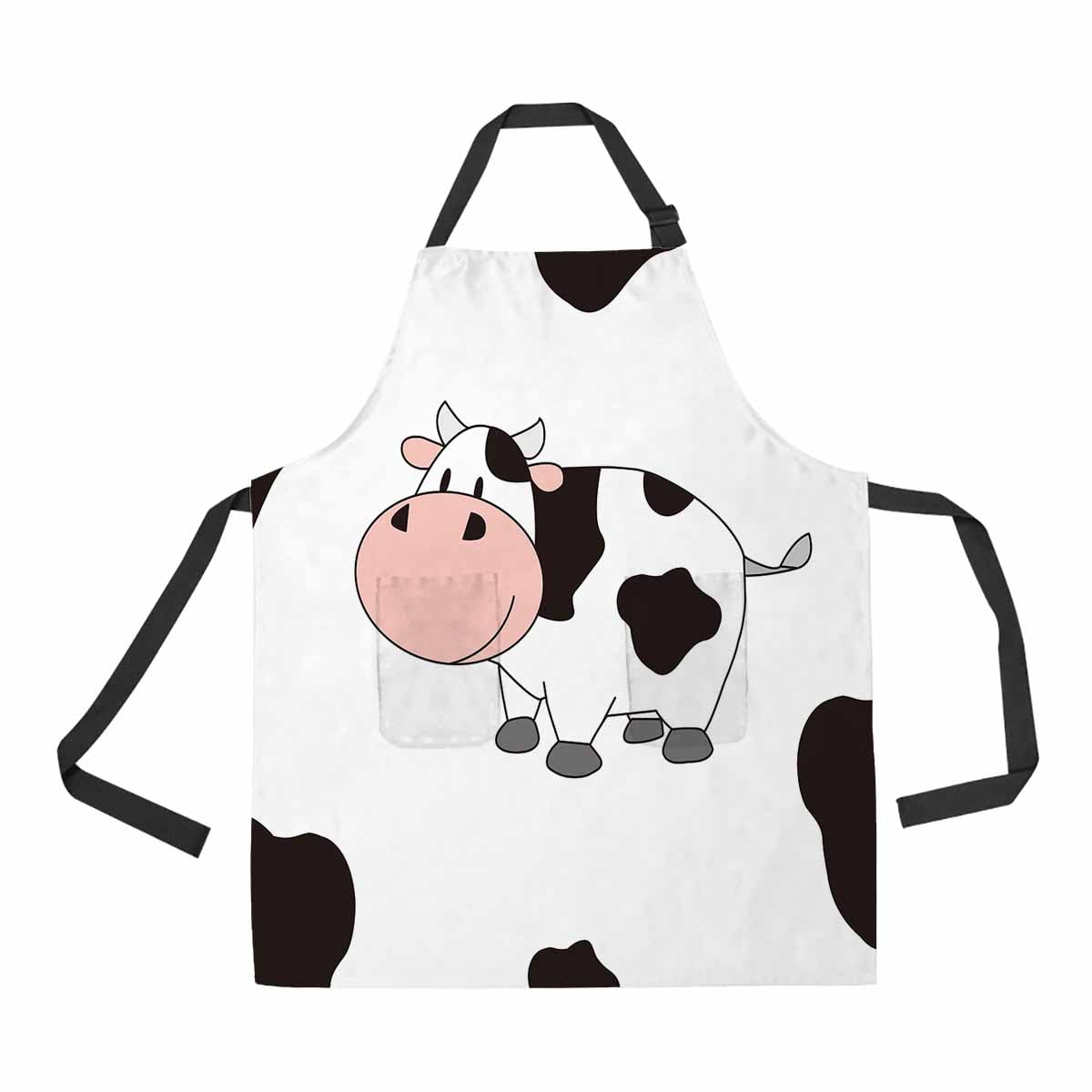 PKQWTM Cute cow cartoon Unisex Adjustable Bib Apron with Pockets for ...