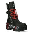 thumbnail image 2 of New Rock Boots WALL028B-C1 Unisex Metallic Black Leather Platform Gothic Boots 36, 2 of 6