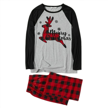 

Christmas Pajamas Set Matching Christmas Pjs Set Holiday Pajamas for Family Reindeer Sleepwear Nightgown