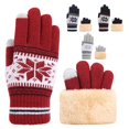 thumbnail image 4 of Baqcunre Clearance! Warm Gloves, Winter Snowflake Gloves Women's Knitted Plus Velvet Thickened Autumn And Winter Warm Pattern Gloves (Adult Gloves), Knitted Gloves, Heating Gloves, 4 of 4
