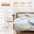 thumbnail image 6 of Blue Seabird Bedding Duvet Cover Set Full Size 4 Pieces Sea Wave Blue Sky Reed Seaside Nature Scenery Bedding Set with Zipper Closure, 1 Comforter Cover 86x86 Inches 1 Flat Sheet & 2 Pillow Cases, 6 of 7