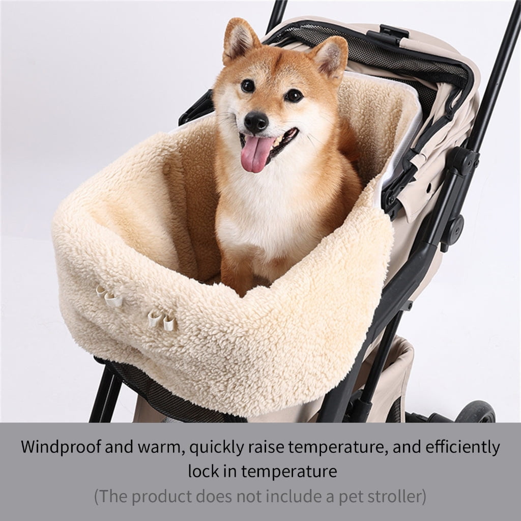 Insulated Pet Strollers Cover Winter Fleece Protector Soft Warm Windproof Universal Design