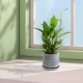 thumbnail image 3 of Set of 2 Ceramic Flowerpot, 7" Modern Planter for Patio, Garden, Windowsill - Grey, 3 of 13
