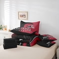 thumbnail image 6 of jejeloiu Rugby Ball 7-Piece Twin Bedding Sets,Red Black Bedding Comforter Set For Boys Kids Reversible, 6 of 8