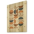 thumbnail image 2 of Designart 'Abstract Moon and Sun In Orange and Blue' Modern Print on Natural Pine Wood, 2 of 5