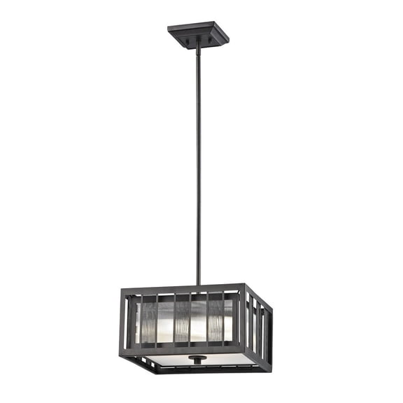 Z-Lite Meridional 3 Light Square Pendant in Bronze