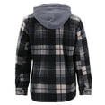 thumbnail image 4 of Men's Heavyweight Flannel Fleece Lined Plaid Sherpa Hoodie Jacket (M5065 - #204 (D.Tan/D.Gray), 5XL), 4 of 5