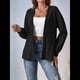 thumbnail image 4 of Suéter Tipo Cárdigan de Larga para Mujer, Ligero, Abierto, con Dobladillo Curvo y Tejido Acanalado Negro XXL, 4 of 9