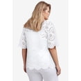 thumbnail image 2 of Ellos Women's Scalloped Hem Eyelet Blouse Shirt, 2 of 2