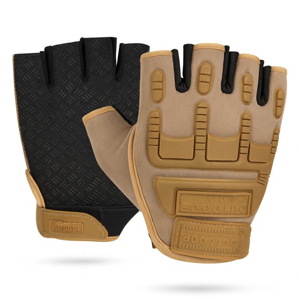 Guantes Tácticos de Medio Dedo Motociclista – Protección con Palma Antideslizante 3D y Ajuste de Muñeca | Ciclismo, Senderismo, Entrenamiento y Actividades Outdoor