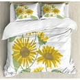 thumbnail image 1 of Aster Duvet Cover Set King Size, Hand Drawn Style Bedding Plants with Green Leaves Artwork, Decorative 3 Piece Bedding Set with 2 Pillow Shams, Reseda Green Earth Green and Umber, by Ambesonne, 1 of 3
