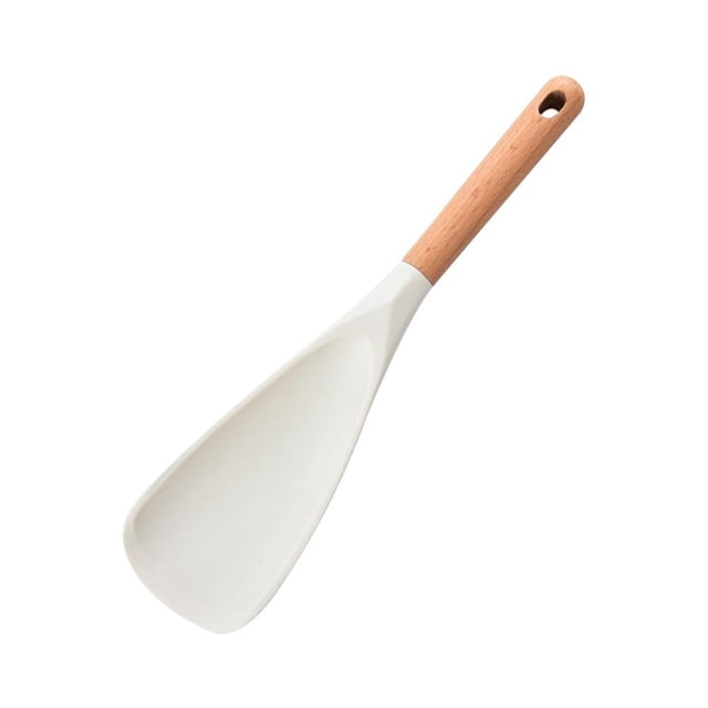 34cm Wooden Cooking Spoon for Nonstick Cookware, Ergonomic Handle for Easy Mixing and Scraping, Multipurpose Kitchen Utensil