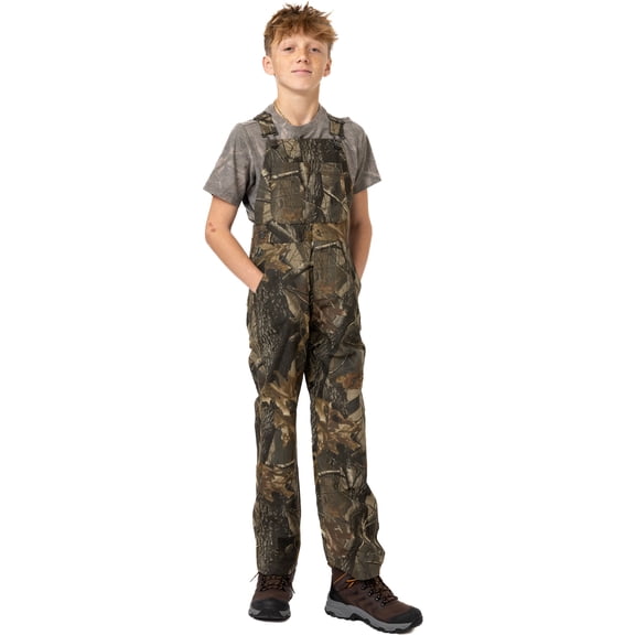 Realtree Youth Hunting Bib Overalls Hardwoods Camo