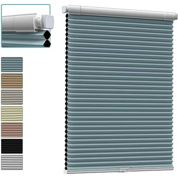 Myshade No Drill Blackout Shades Tension Cordless Cellular Blinds for Indoor Windows No Tools Window Blinds & Shades