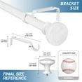 thumbnail image 5 of Urbanest 1" Diameter Alloy Steel Designer Single Curtain Rod – Elegant Drapery Hardware, Heavy-Duty Cast Iron Window Treatment Rod, 28" to 48", Glossy White, 5 of 7