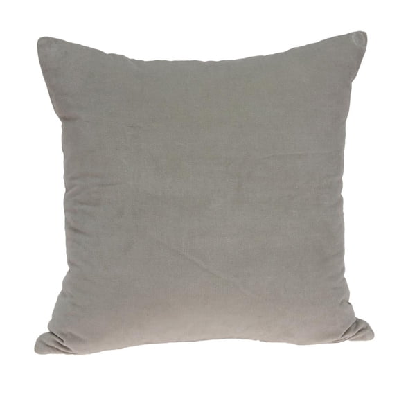 Parkland Collection Emma Gray Solid Decorative Throw Pillow, 20 x 20 Cotton Blend Square Pillow