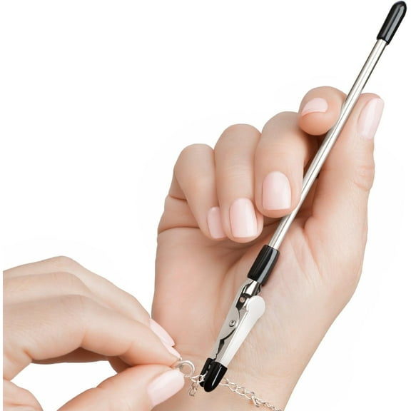 CraftyCrocodile Bracelet Helper Tool, Metal Fastener for Bracelet, Necklace, Jewelry, Watch - Easy-to-Use Portable Clasp Helper, Silver