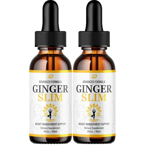 Ginger Slim Drops – GingerSlim Extra Strength All Natural Weight Support, 2 Pack, 2 Month Supply