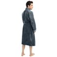 thumbnail image 2 of Bata para Hombre NY Threads de Coral Plush con Cuello Chal Gris XL, 2 of 6