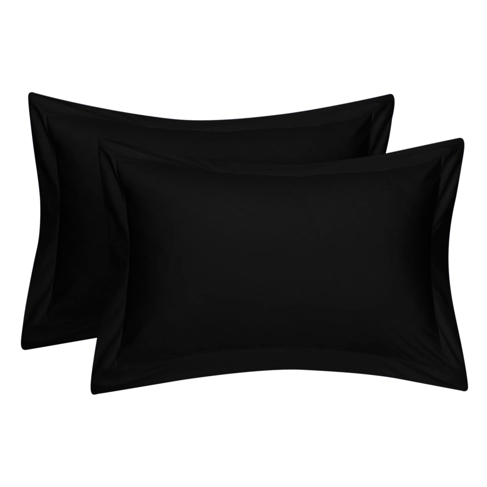 Cotton Metrics Heavy Quality Standard Pillow Shams Set of 2 Midnight Black 800TC 100 Organic