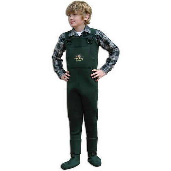 Caddis Youth Dark Green Neoprene Stockingfoot Waders