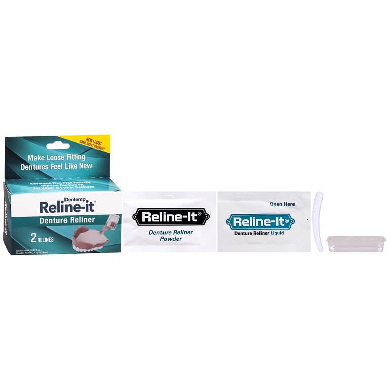 Reline-It Advanced Denture Reliner Kit For Both Upper & Lower Dentures,  Easy Application, 2 Soft Relines 