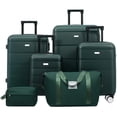 thumbnail image 3 of GDF Studio 6-Piece Hardshell Luggage Set, Lightweight Suitcases with Duffel and Toiletry Bag, Spinner Wheels, Dark Green, 3 of 12