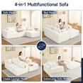 thumbnail image 5 of 108" Cloud Couch Modular Sectional Sofa, Deep Seat Corduroy L-Shaped Couch with Chaise Lounge, No Assembly Required Upholstered Sectional Sofa for Living Room Apartment (Beige, Right Facing Chaise), 5 of 9
