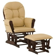 Custom Hoop Glider & Ottoman in Black Finish with Khaki Cushion