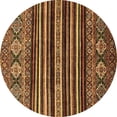thumbnail image 1 of Ahgly Company Indoor Round Abstract Brown Modern Area Rugs, 8' Round, 1 of 4
