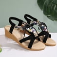 thumbnail image 5 of Mepaouo Women's Low Wedge Heels Summer Dressy Platform Sandals Elastic Ankle Strap Bohe Walking Shoes, 5 of 8