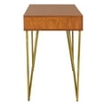 thumbnail image 4 of SAFAVIEH Pine Solid Mid-Century 2 Drawer Desk, Natural/Gold, 4 of 10