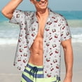 thumbnail image 7 of Gaeub Cherry Berries Print Men's Hawaiian Shirt,Button Down Short Sleeves Shirts,Tropical Beach Casual Button Down Shirts,Medium, 7 of 7