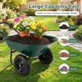 thumbnail image 6 of Costway 2 Tire Wheelbarrow Garden Cart Heavy-duty Dolly Utility Cart Green, 6 of 11