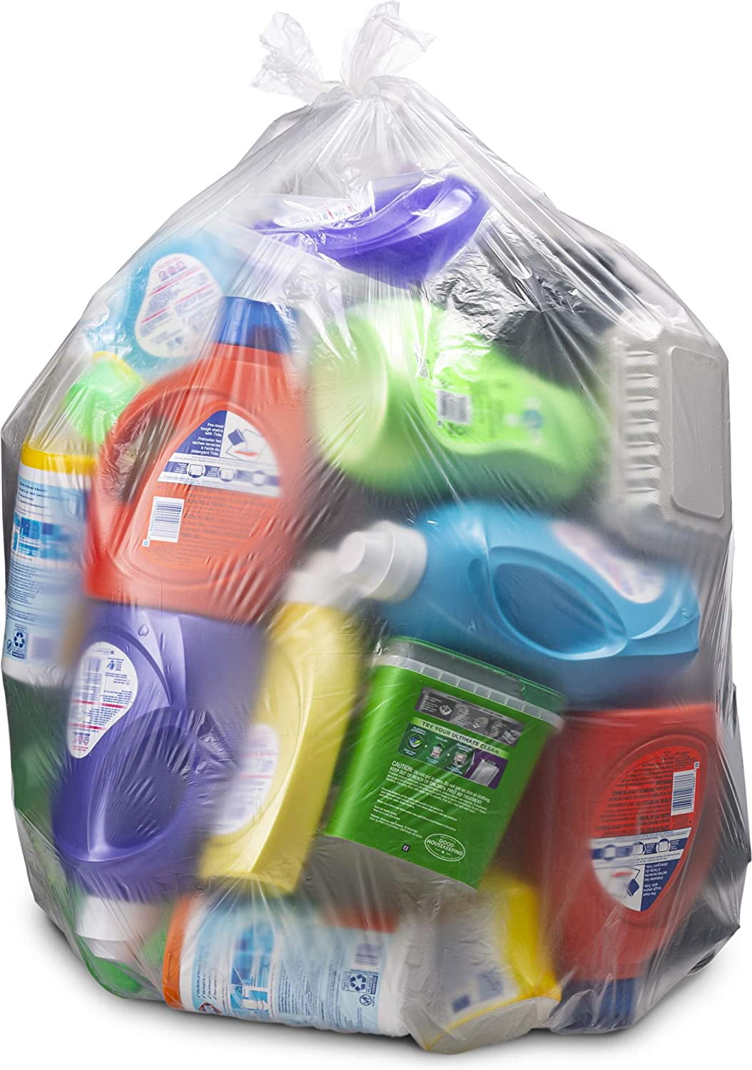 45 Gallon Clear Recycling Trash Bags, (Huge 100 Pack w/Ties) Extra Large  Trash Bag Liners. 40 Gallon, 42 Gallon, 44 Gallon, 45 Gallon, 31 Gallon, 32  Gallon, 39 Gallon Clear Trash Can Liners 