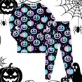 thumbnail image 2 of NOEGOEU Boys Girls Halloween Pajamas Kids Toddler Cute Graphic Long Sleeve Sleepwear Set 2-9Y (Blue,2-3 Years), 2 of 7
