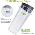 thumbnail image 3 of 2 Pack Blade Assembly 6 Fins Blender and 2 Single Serve 16 oz Cups Replacement Parts Compatible with Nutri Ninja BL770 BL771 BL772 BL740 BL780 BL660 BL663 Professional Smoothie Blender (3.35 inch), 3 of 5