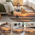 thumbnail image 6 of Oceans Sailing Boats Round Living Room Rugs 8 ft, Sunsets Sea Waves Nature Landscape Washable Large Area Rug with Non-Slip Sturdy Edge Binding Round Carpet for Dining Room Kitchen Office, 6 of 9