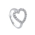 thumbnail image 4 of Clear CZ Promise Micro Pave Heart Ring .925 Sterling Silver Band White Jewelry Female Size 8, 4 of 4