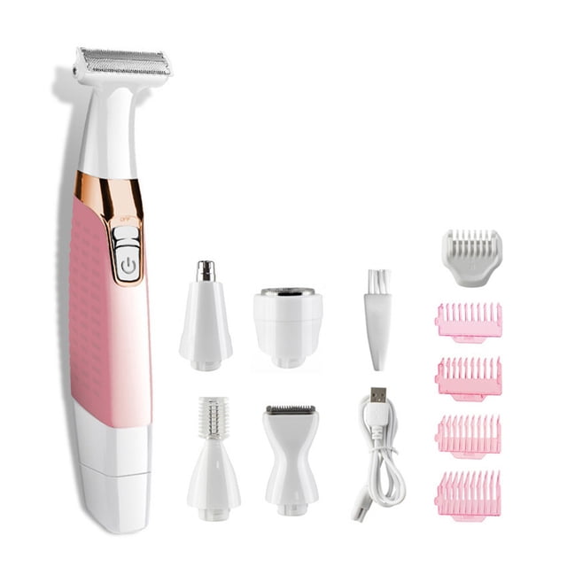 Afeitadora Eléctrica 5 En 1, Kit De Recorte, Maquinilla De Afeitar Para Mujer, Depilación Corporal, Recargable Por Usb, Sin Dolor, Para Piernas, Labios, Axilas, Área Del Brazo Guardurnaity CE002055-00