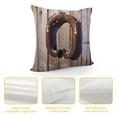 thumbnail image 4 of GOSMITH  Square Decorative Pillowcases Wood Pillows Country Western Lucky Horseshoe Rustic Wood Pillow Decor Throw Pillow Cover with Hidden Zipper for Bedroom Sofa, 4 of 5