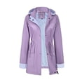 thumbnail image 5 of Winter Jackets for Women Plus Size Turndown Collar Long Sleeve Solid Color Waterproof Mesh Lining Windbreaker with Zipper Pockets for Hiking Camping Casual Outdoor Activities, 5 of 10