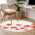 thumbnail image 4 of Round Rugs 4Ft, Red Flowers Round Area Rug Washable Indoor Throw Carpet, Watercolor Spring Country Botanical Floral Soft Non Slip Circle Rug for Kitchen Nursery Room Home Decor Aesthetic, 4 of 8