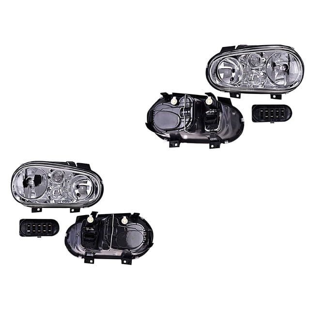Par de Faros DEPO para Golf 2000 A 2007 Eléctrico C/Base S/Faro Niebla
